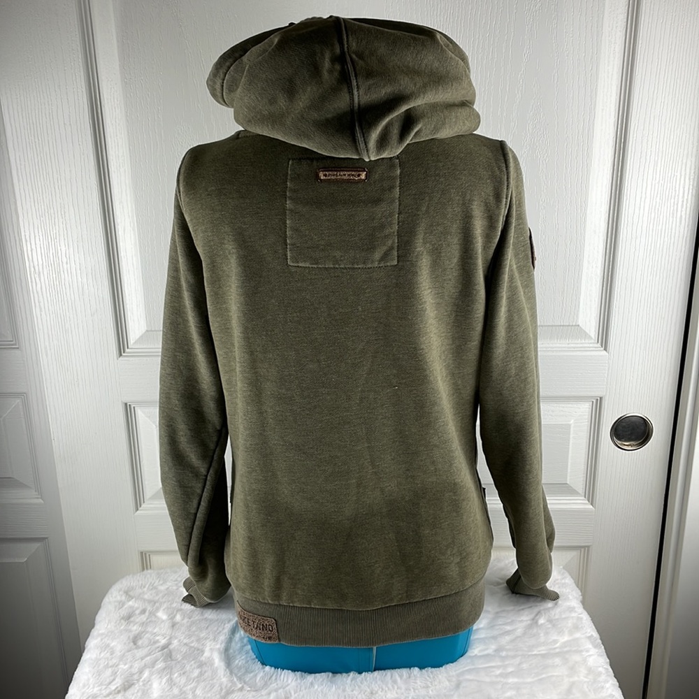 Olive Green Cozy Funnel Neck Women’s Sweater - Picture 2 of 12